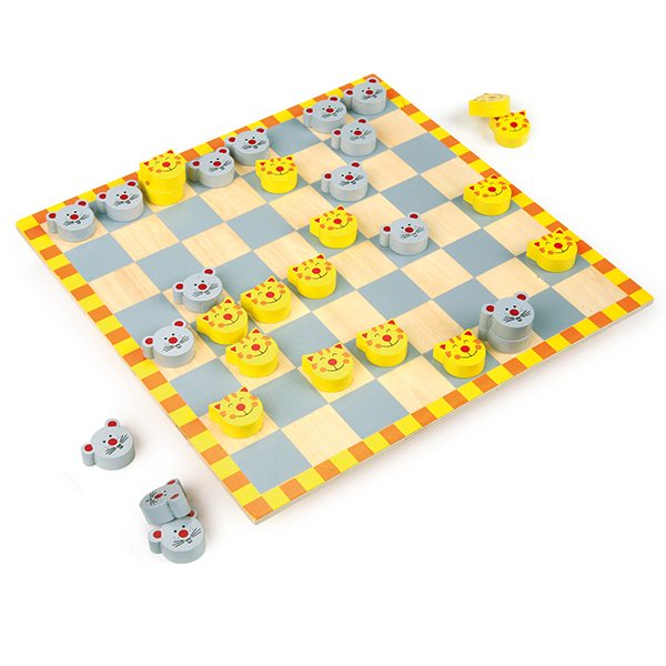 "Speel Damspel: Kat en Muis Avontuur!"