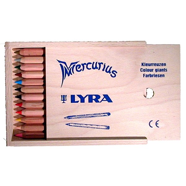 "Kleurige Reuzenstiften in Houten Kist - 12 Stuks!"