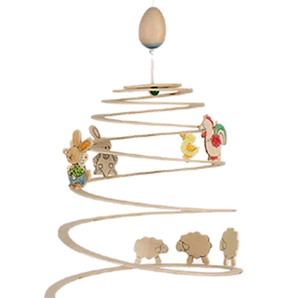 "Schattige Pasen Spiraalmobiel - Wit (demo)"