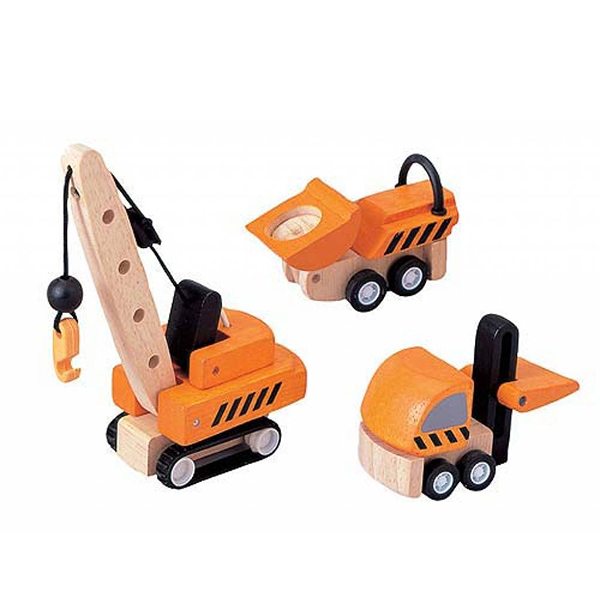 "Oranje Werkauto's van PlanToys!"