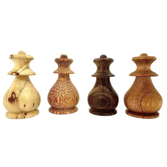 Mini WW Button Spire/4pc houten decoratieve knoppen in verschillende houtsoorten, ideaal voor ambachtelijke projecten en meubelafwerking
