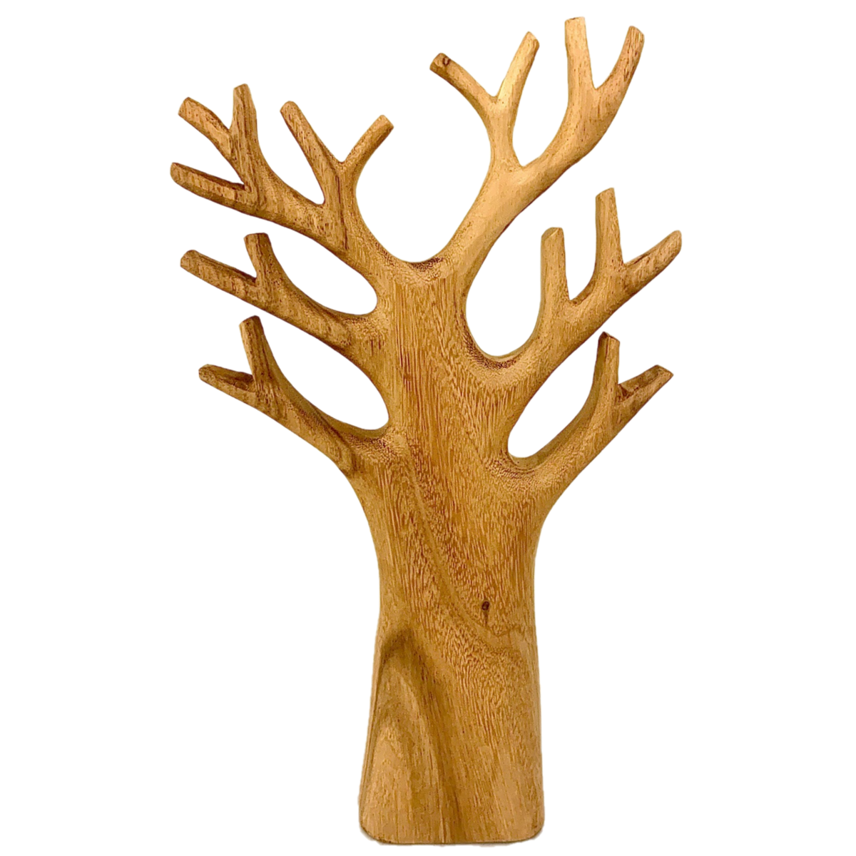 Houten decoratieve Carved Tree Large met uitgesneden takken, ideaal als woonaccessoire of sieradenhouder in natuurlijke interieurstijl.