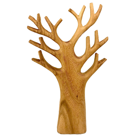 Houten decoratieve Carved Tree Large met uitgesneden takken, ideaal als woonaccessoire of sieradenhouder in natuurlijke interieurstijl.