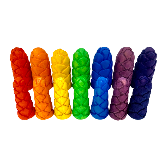 Mini Rainbow Flower Bud Lr/7pc in felle kleuren rood tot paars, ideaal voor decoratie of creatieve projecten in de categorie woonaccessoires.