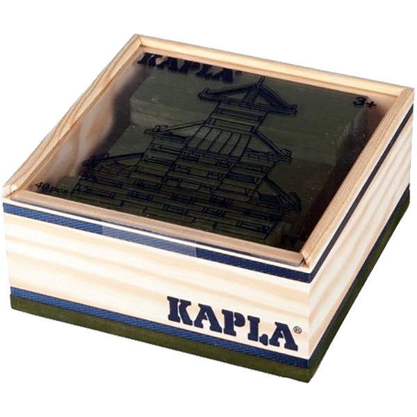 "Kapla Kist met 40 Donkergroene Blokken!"