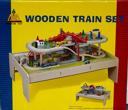 "Houten Treinbaan Set - Speelplezier Met Treinen!"