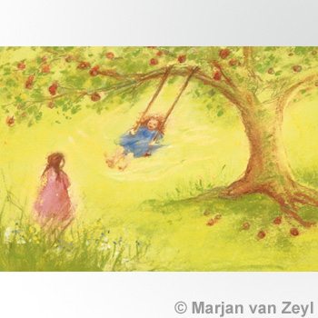 "Set van 14 vrolijke kinderkaarten A6 van Marjan!"