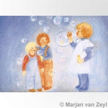 "Set van 14 vrolijke kinderkaarten A6 van Marjan!"