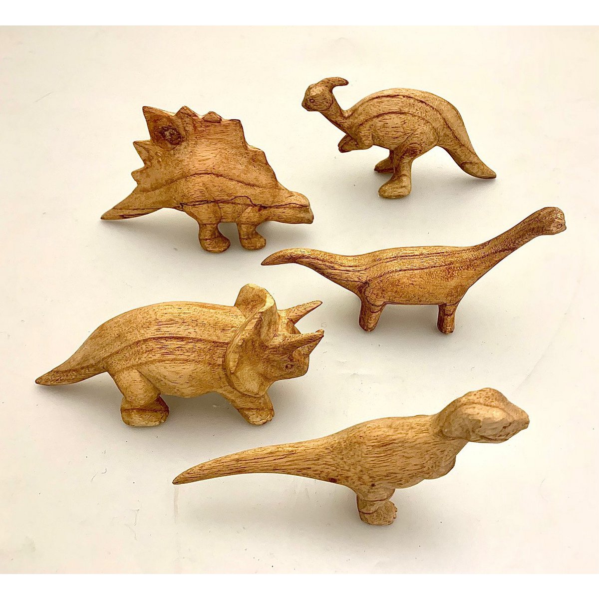 Dinosaurs Hand Carved/5pc