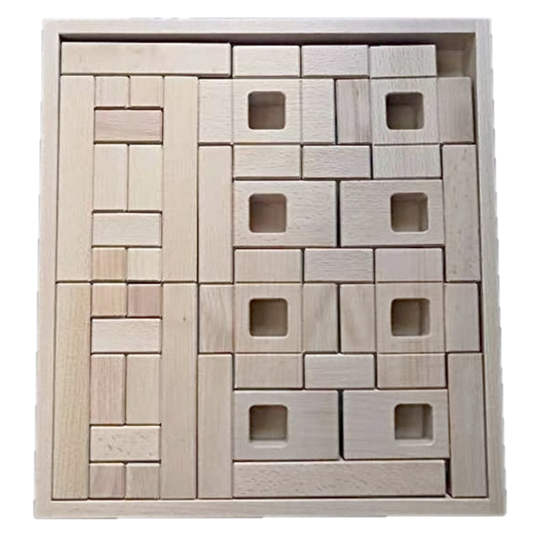 Hashtag Extender Set/22pc houten blokken in een opbergdoos, ideaal voor educatief constructiespel in de categorie houten speelgoed.