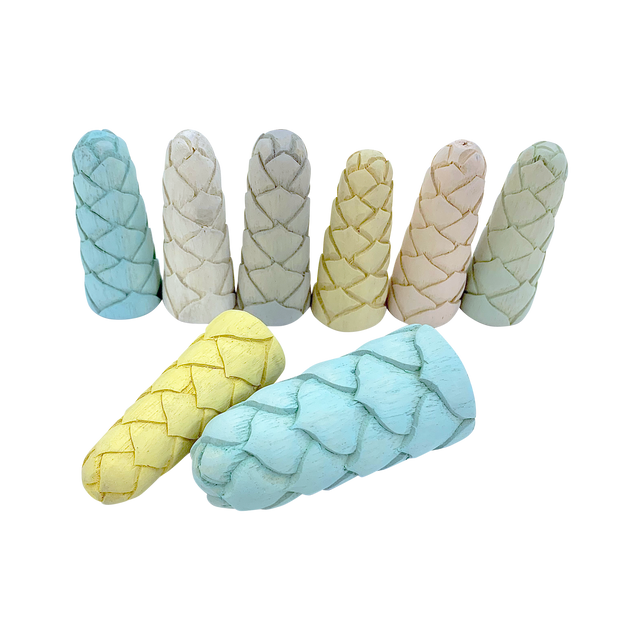 Set van 7 Mini Pastel Flower Buds in zachte kleuren, ideaal voor decoratie of handwerkprojecten in bloemmotief.