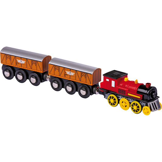 "Rode trein met twee wagons om mee te spelen!"