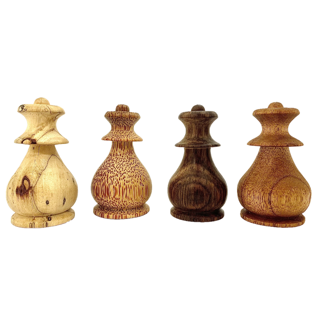 Mini WW Button Spire/4pc houten decoratieve knoppen in verschillende houtsoorten, ideaal voor ambachtelijke projecten en meubelafwerking